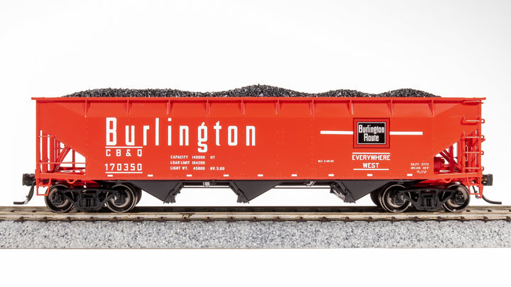 Broadway Limited Imports HO AAR 70-ton Triple Hopper, CBQ, #170350 — product view 1