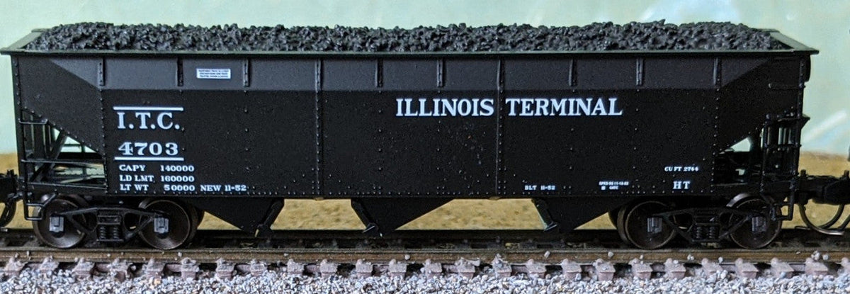 Bluford Shops N 74171 3-Bay Offset Side Hopper Illinois Terminal 'As delivered' ITC #4755 — manufacturer reference