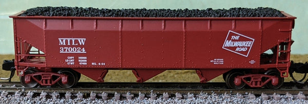 Bluford Shops N 74184 3-Bay Offset Side Hopper Milwaukee Road 'Post-1953' MILW #370139 — manufacturer reference