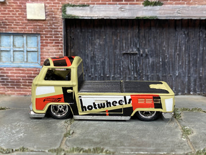 Custom Hot Wheels - Volkswagen T2 Pickup - Beige - Chrome Mag Wheels - Rubber Tires