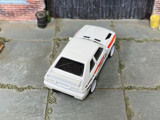 Custom Hot Wheels - Audi Sport Quatro - White Racing 4 -White Mag Wheels - Rubber Tires