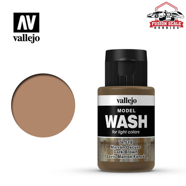 Vallejo Dark Brown Model Wash Acrylic Weathering Wash 76.514 — exact product reference