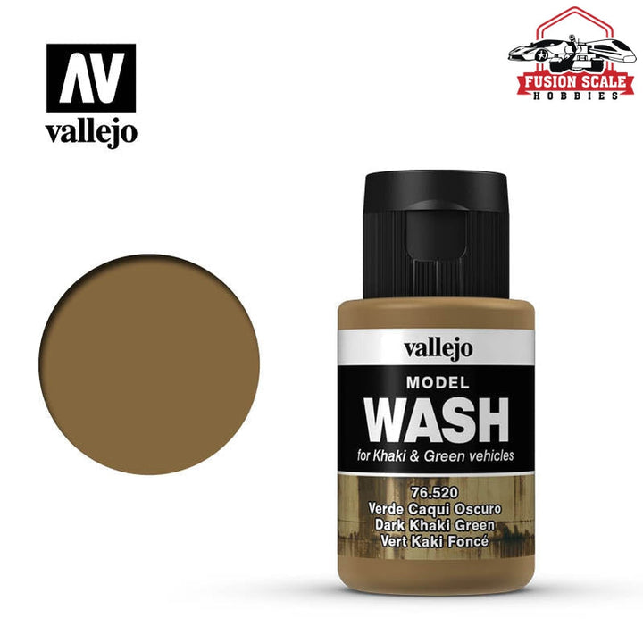 Vallejo Khaki Green Model Wash Acrylic Weathering Wash 76.520 — exact product reference