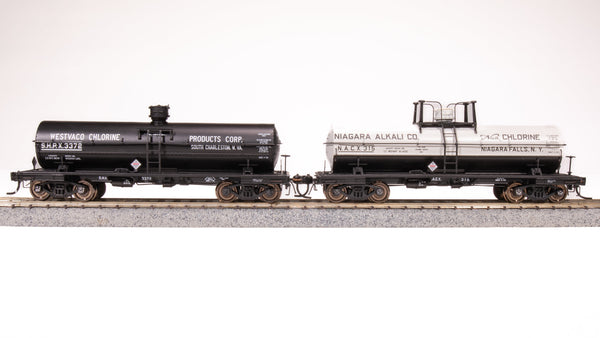 Broadway Limited Imports HO 6000 Gallon Tank, Early 1950's Variety 2-pack A (Niagara Alkali, Westvaco) — product view 1