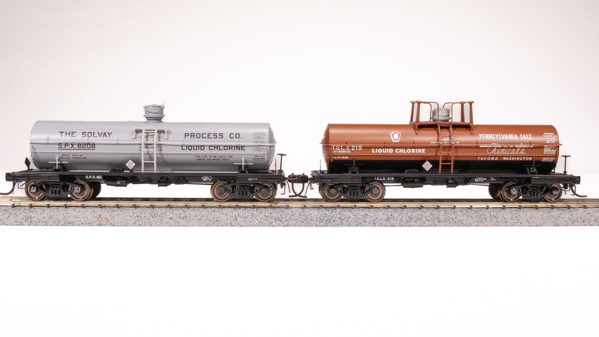 Broadway Limited Imports HO 6000 Gallon Tank, Early 1950's Variety 2-pack C (Penn Salt, Solvay Process) — product view 1