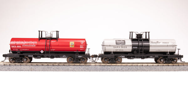 Broadway Limited Imports HO 6000 Gallon Tank, 1960's Variety 2-pack B (Columbia Southern, Stauffer Chemical) — product view 1