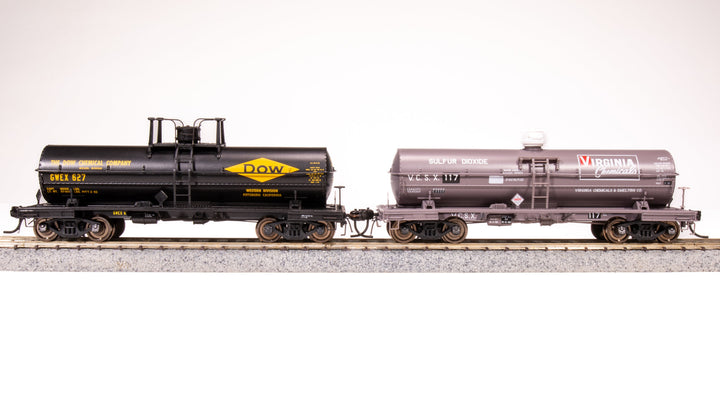 Broadway Limited Imports HO 6000 Gallon Tank, 1960's Variety 2-pack C (Dow Chemical , Virginia Chemical) — product view 1