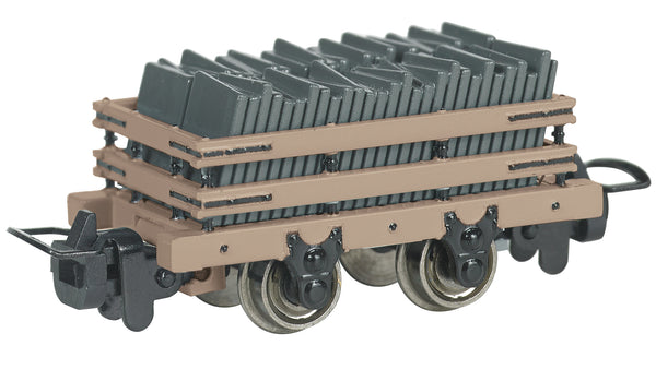 Bachmann Thomas & Friends Narrow Gauge Slate Wagon Tan w/ Load – 77315 - exact product image