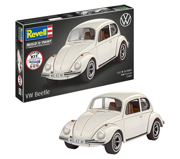 Revell 77681 VW Beetle starter kit box with assembled example