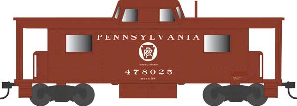 Bowser 43410 HO PRR Class N8 Steel Center-Cupola Cabin Car (Caboose) - Ready to Run -- Pennsylvania Railroad #478025 (Tuscan, white, Circle Keystone Central Region — exact product reference
