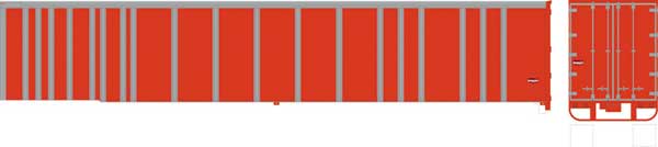 Bowser 43431 HO 53' Platewall Highway Trailer - Assembled -- Painted, Unlettered (red) — exact product reference