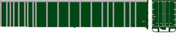 Bowser 43430 HO 53' Platewall Highway Trailer - Assembled -- Painted, Unlettered (green) — exact product reference