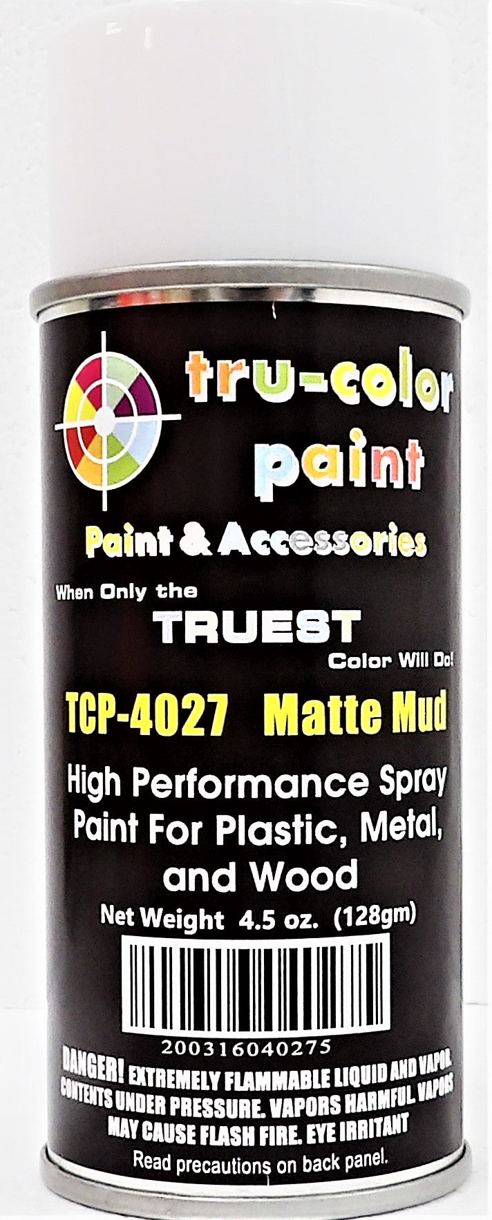 Tru-Color TCP-4027 Matte Mud Aerosol Spray Paint 4.5 oz 135mL Can– product image