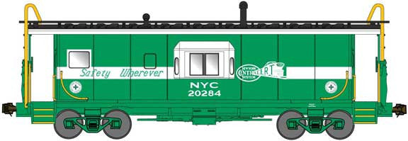 Bluford Shops N 40161 International Car Company Half-Bay Window Caboose Phase 1 New York Central ALERT graphics 'Safety Wherever' NYC #20414 — manufacturer reference