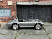 Custom Hot Wheels - Corvette Grand Sport - Silver - Chrome Steel Wheels - Rubber Tires