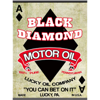Black Diamond Motor Oil Vintage T-Shirt — Muncle Mikes artwork close-up