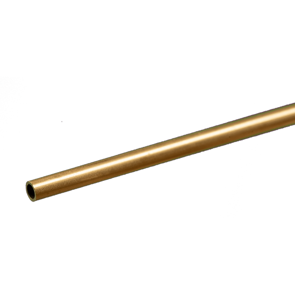 K&S 8127 Round Brass Tube: 1/8" OD x 0.014" Wall x 12" Long (1 Piece)