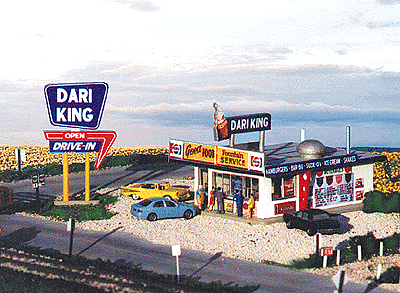 Blair Line 182 Dari-King Drive-In Restaurant Kit - 4 x 5" 10 x 12.5cm HO Scale — exact product reference