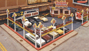 Blair Line 197 A-to-Z Used Car Lot Kit - 3-13/16 x 2-7/16" 9.7 x 6.1cm HO Scale — exact product reference