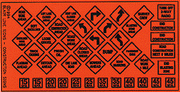 Blair Line 104 Highway Signs Construction 1950s-Present (black orange) HO Scale — exact product reference