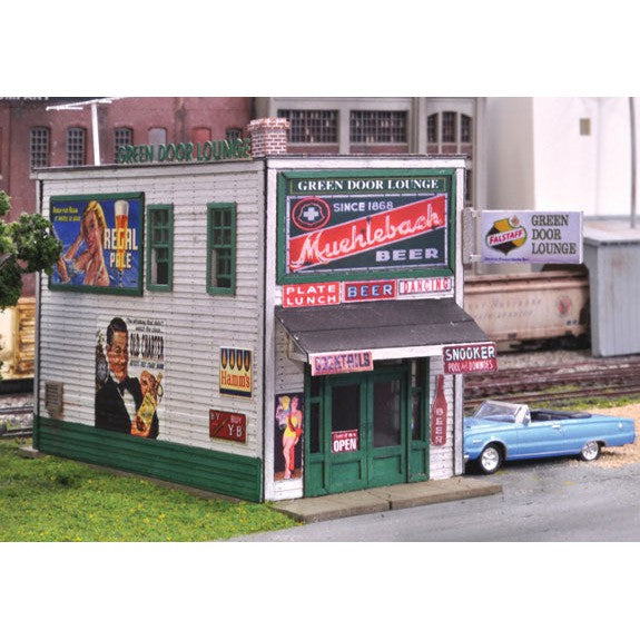 Blair Line 2008 Green Door Lounge Laser-Cut Wood Kit - 2 x 5" 5.1 x 12.7cm HO Scale — exact product reference