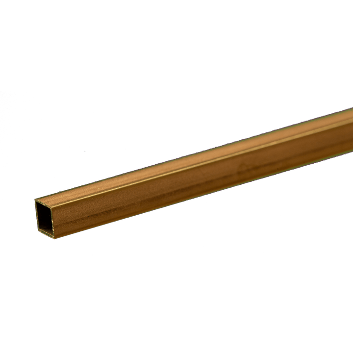 K&S 8153 Square Brass Tube: 3/16" OD x 0.014" Wall x 12" Long (1 Piece)