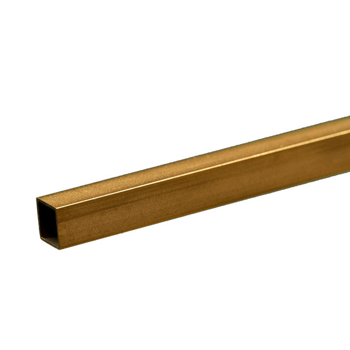 K&S 8155 actual Square Brass Tube 1/4 in OD × .014 in Wall × 12 in