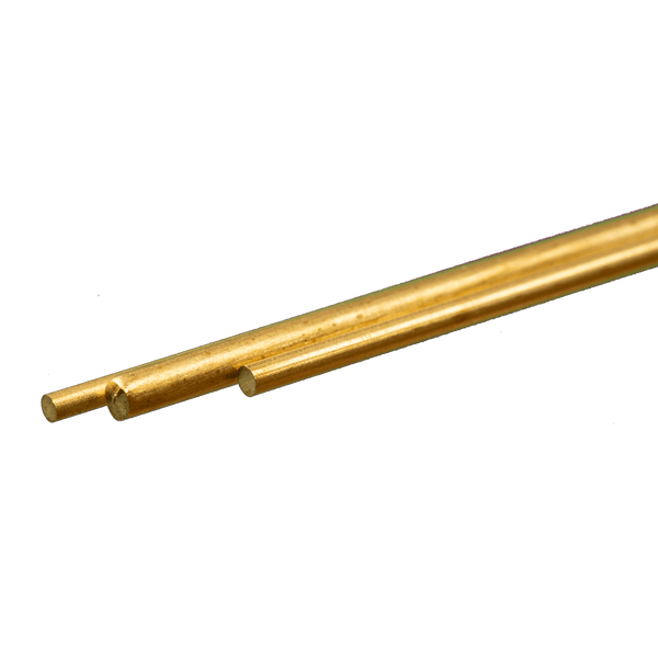 K&S 8158 actual Round Brass Rod Assortment .072 / .081 / .114 in – 3 Pack