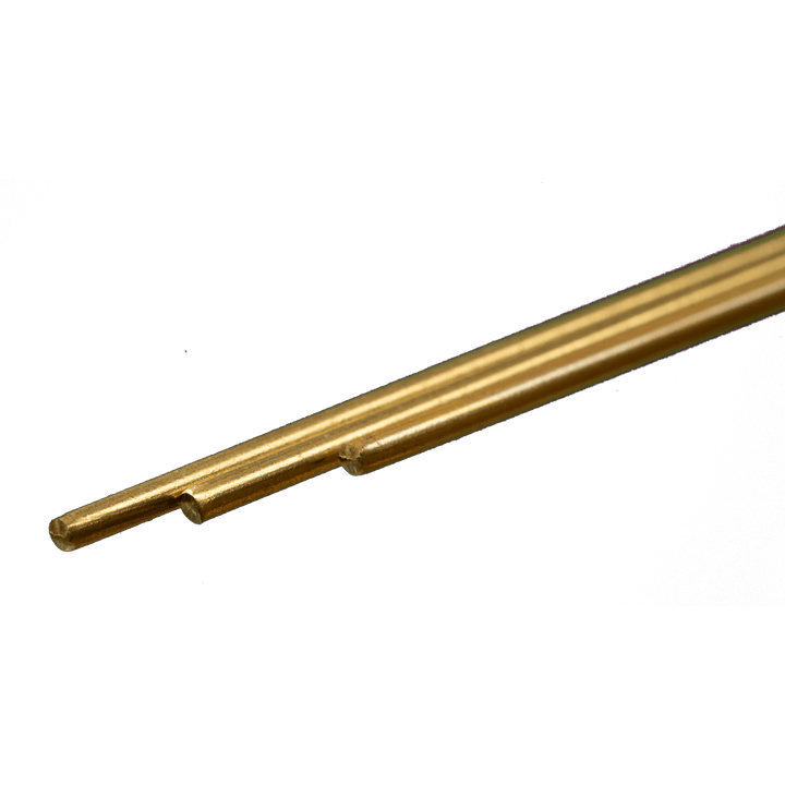 K&S 8162 Round Brass Rod — 1/16 in × 12 in, 3 Pieces physical product example