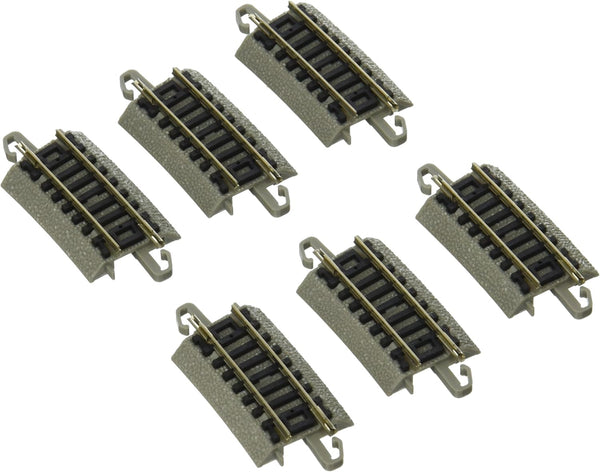 Six Bachmann 44832 N-scale quarter-section 12.5-inch-radius curves
