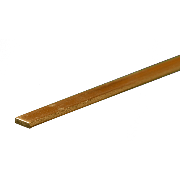 K&S 8245 Brass Strip .064 in Thick × 1/4 in Wide × 12 in actual brass product photograph