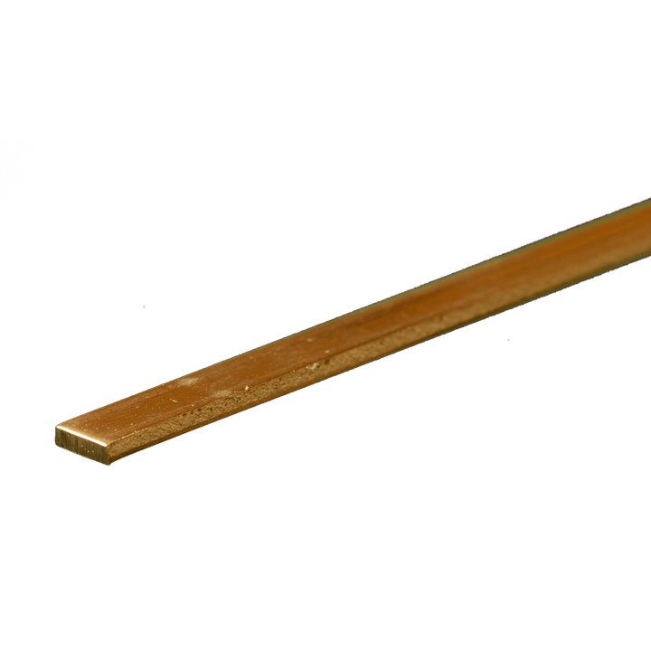 K&S 8245 Brass Strip .064 in Thick × 1/4 in Wide × 12 in actual brass product photograph