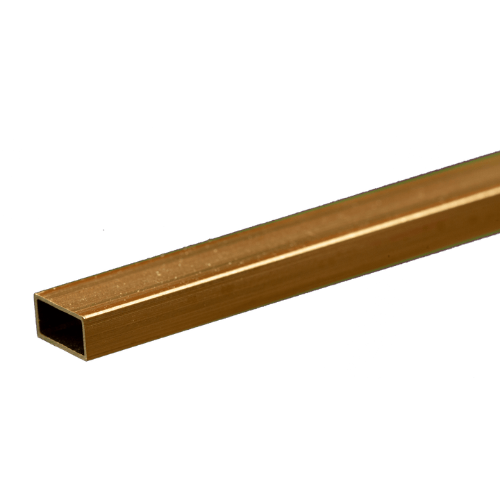 Actual Rectangular Brass Tube: 5/32" X 5/16" x 0.014" Wall x 12" Long (1 Piece)