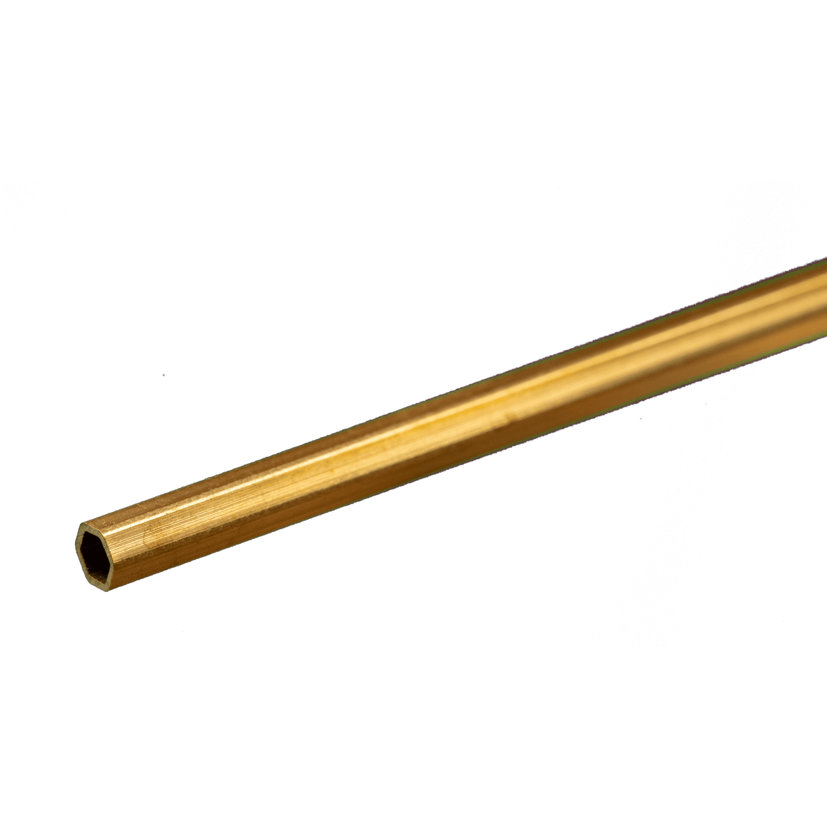Hexagonal Brass Tube: 1/8" OD x 0.014" Wall x 12" Long (1 Piece) — exact product view