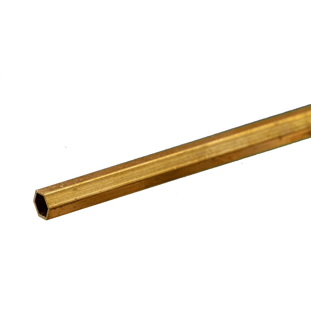 Actual Hexagonal Brass Tube: 5/32" OD x 0.014" Wall x 12" Long (1 Piece)