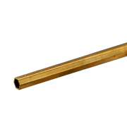 Actual Hexagonal Brass Tube: 5/32" OD x 0.014" Wall x 12" Long (1 Piece)