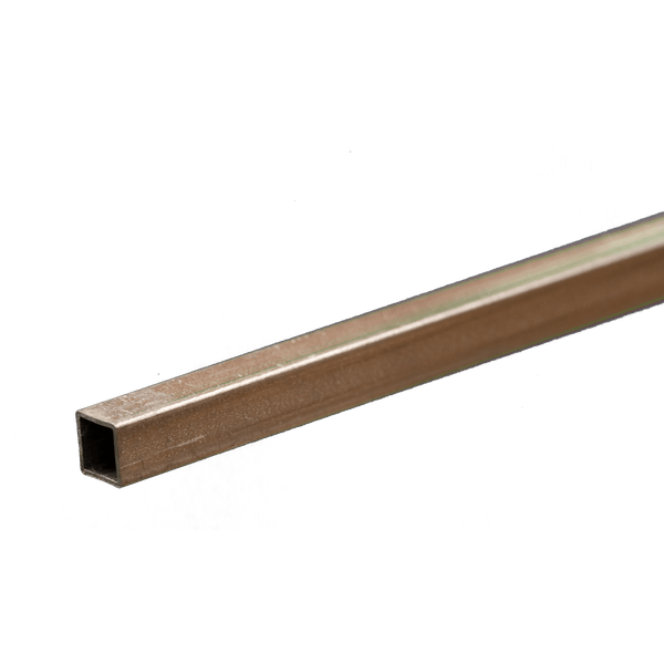K&S 83013 Square Aluminum Tube 3/16 in × .014 in Wall × 12 in actual metal tube close-up photograph