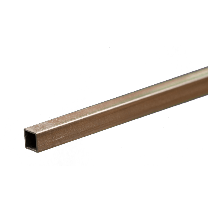 K&S 83013 Square Aluminum Tube 3/16 in × .014 in Wall × 12 in actual metal tube close-up photograph