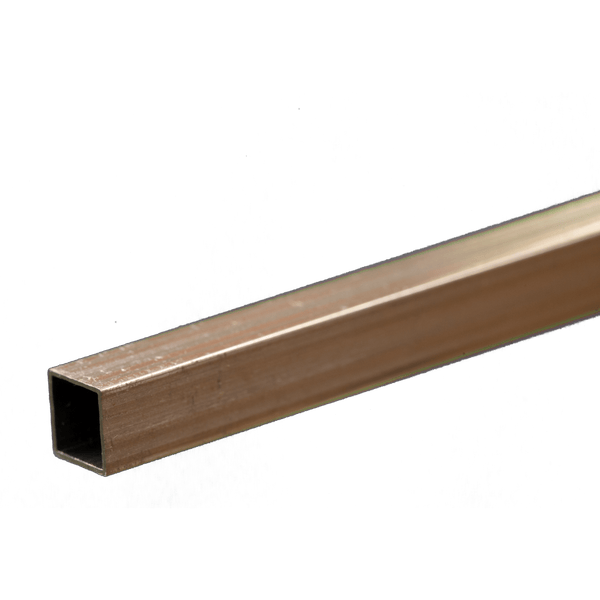 K&S 83015 Square Aluminum Tube – 1/4in × 12in, 1 Piece