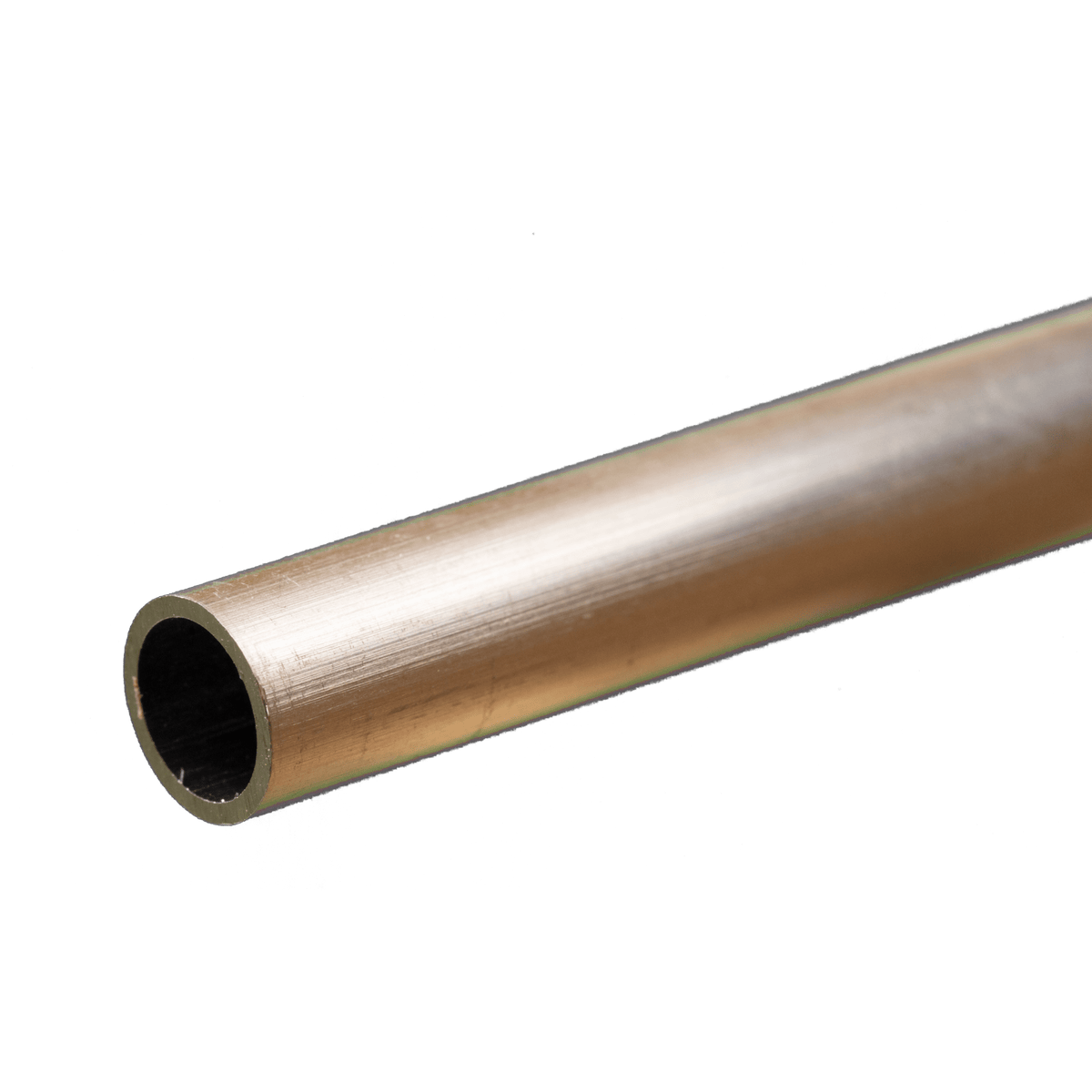 K&S 83033 Round Aluminum Tube 3/8 in × .035 in Wall × 12 in actual metal tube close-up photograph
