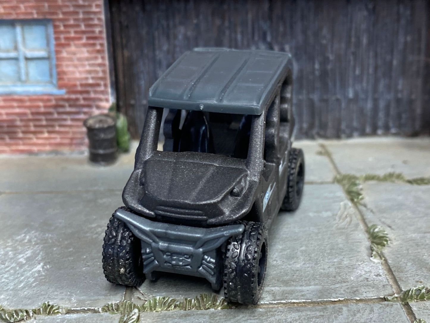 Custom Matchbox - Kawasaki Tyrex 4 - Gray - Black 6 Spoke Wheels - Off Road Rubber Tires