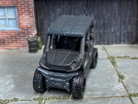 Metallic-gray Kawasaki Teryx4 custom Matchbox, front view with gray bumper
