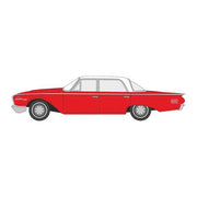 Oxford HO Scale Ford Fairlane 500 Town Sedan 1960 Montecarlo Red / Corinthian White — exact Oxford Diecast product image