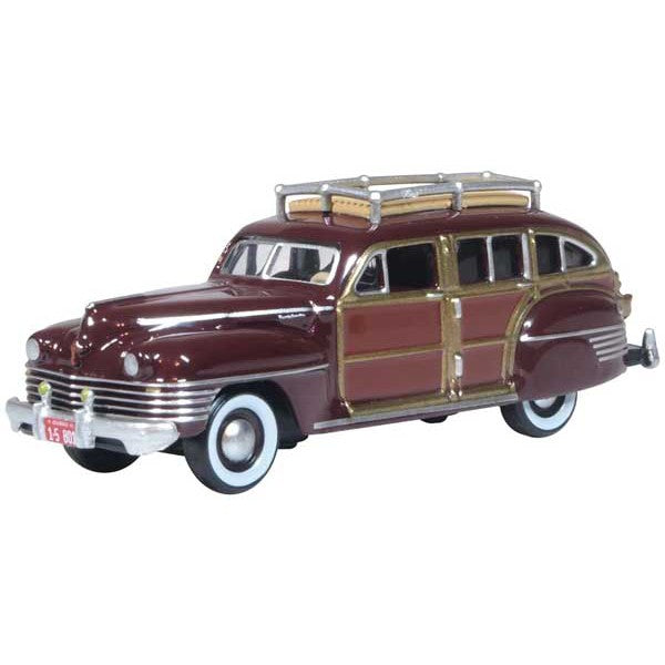 Oxford HO Scale Chrysler Town & Country Woody Wagon 1942 Regal Maroon — exact product view