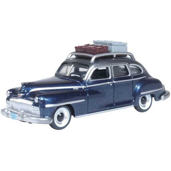 Oxford HO Scale DeSoto Suburban 1946-48 Butterfly Blue / Crystal Gray (with luggage) — exact Oxford Diecast product image