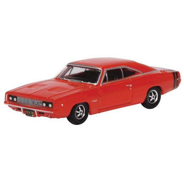 Oxford HO Scale Dodge Charger 1968 Bright Red — exact product view