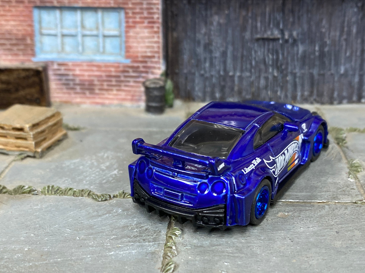 Custom Hot Wheels - LB Silhouette Works GT Nissan 35GT-RR - Blue Hot Wheels - Blue Mag Wheels - Rubber Tires