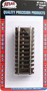 Atlas HO 522 Code 83 3" Straight Track (4) — manufacturer reference