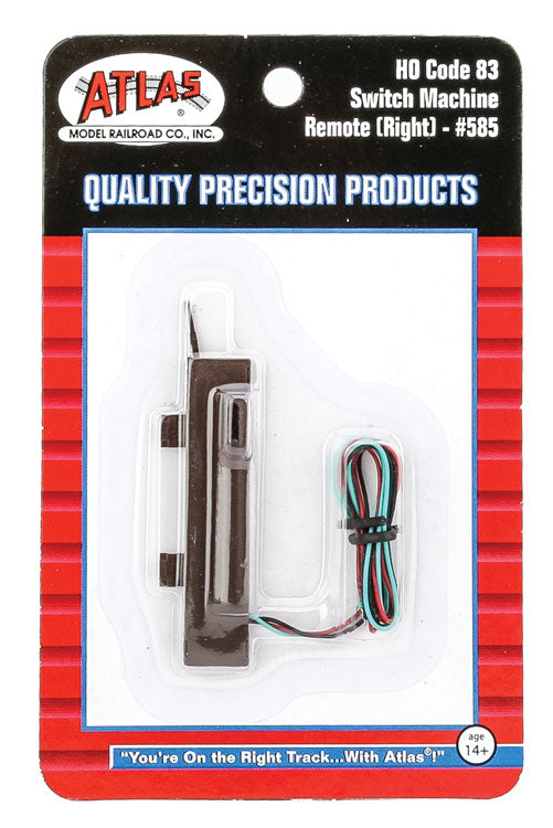Atlas HO 585 Code 83 Remote Switch Machine, Right — manufacturer reference