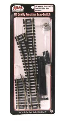 Atlas HO 860 Code 100 Left Hand Manual Snap-Switch Track — manufacturer reference
